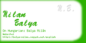 milan balya business card